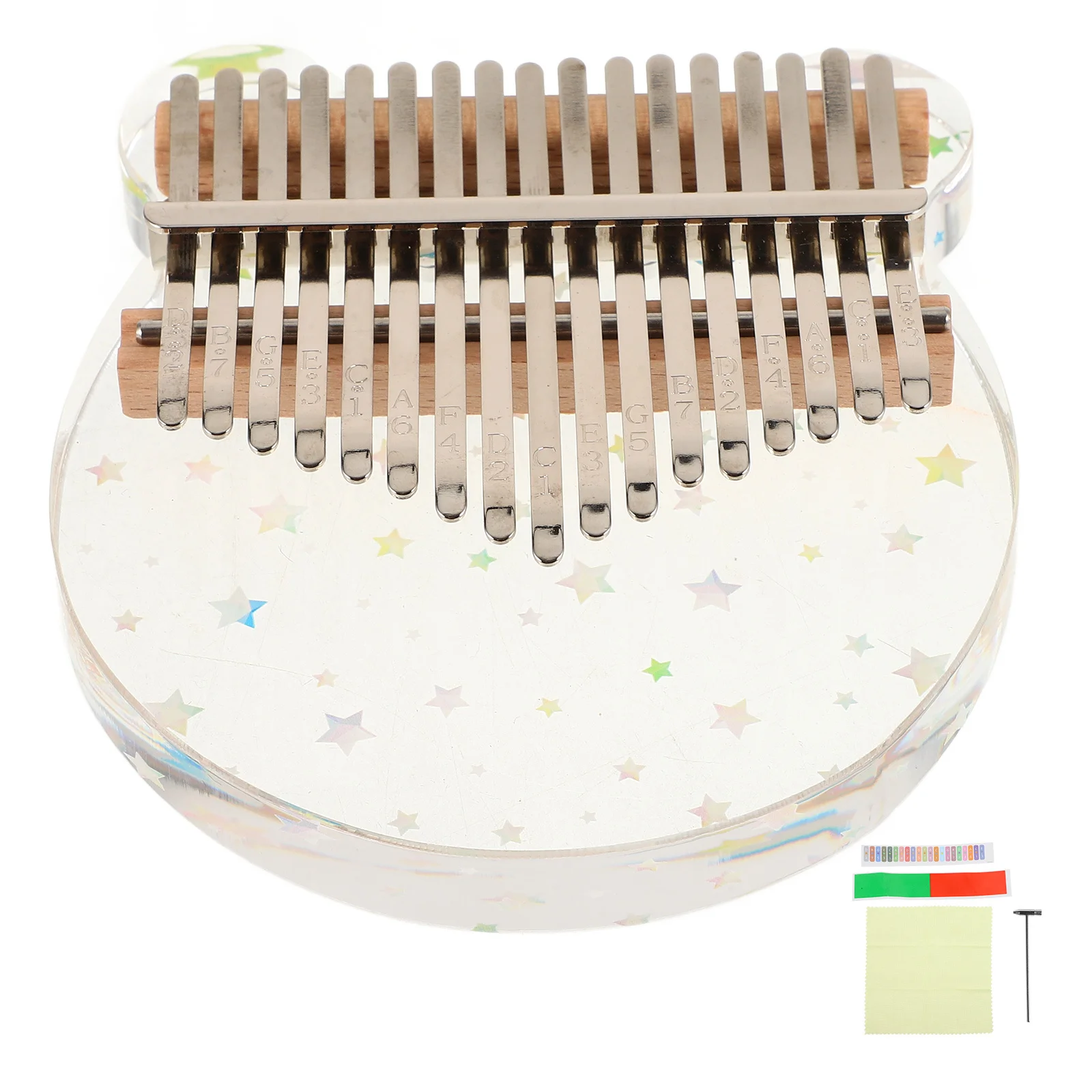 

1Set Acrylic Transparent 17-Key Thumb Piano Kalimba Portable Finger Piano Musical Instrument for Beginners Travel