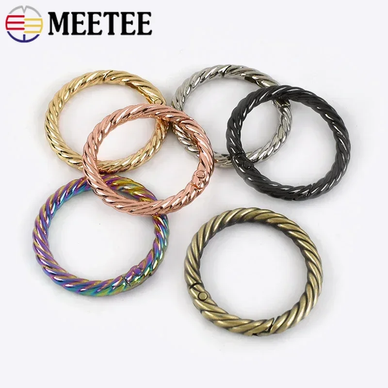 

5/10Pcs Carabiner Rings 20-38mm Metal Ring Buckles for Belt Dog Collar Spring Hanging Buckle Webbing Strap Connect Hook Hardware