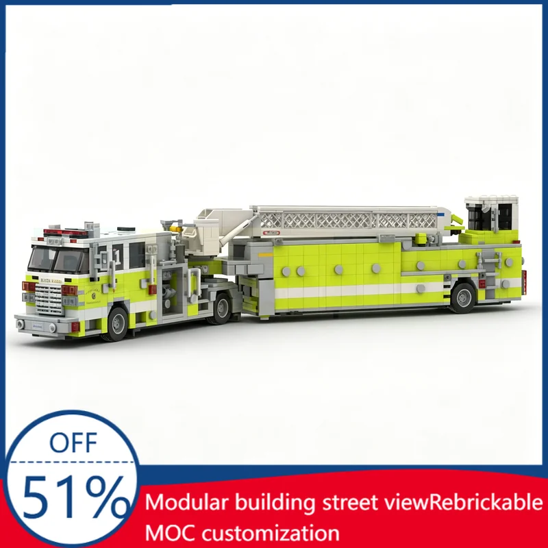 

NEW 1719 Parts MOC 2018 Arrow XT Tiller FD Fire Truck Building Blocks Educational DIY Assembly Toys Customize Gifts And Display