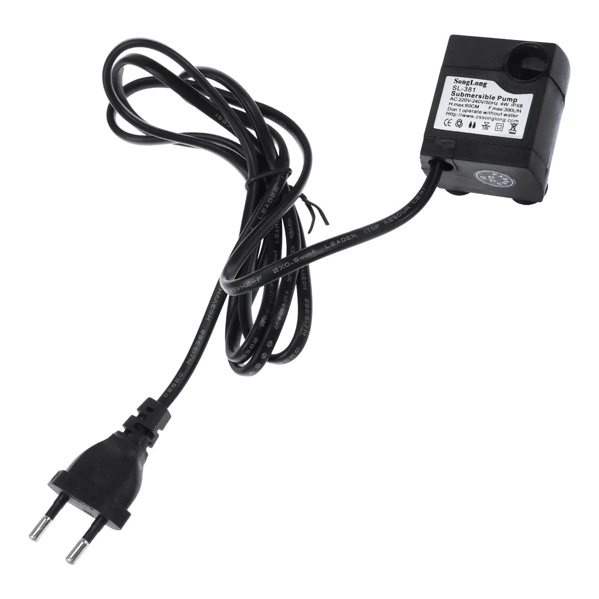 

300L/H Submersible Pump Ultra Quiet Pond Aquarium Fish Tank Fountain Eu Plug Silent Water Pump Hydroponic Systems Saltwater