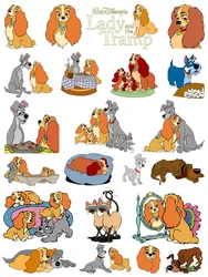 Disney Lady and the Tramp Clothing patches DIY Underwear for baby stripes appliques Iron on patches