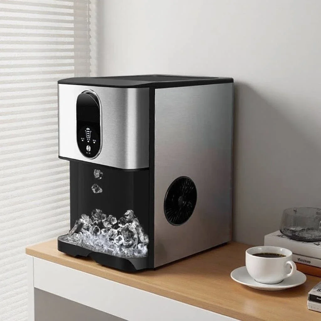 New Ice Machine Commercial Milk Tea Shop 30kg Small Irregular Granular Ice Household Automatic Ice Cube Machine
