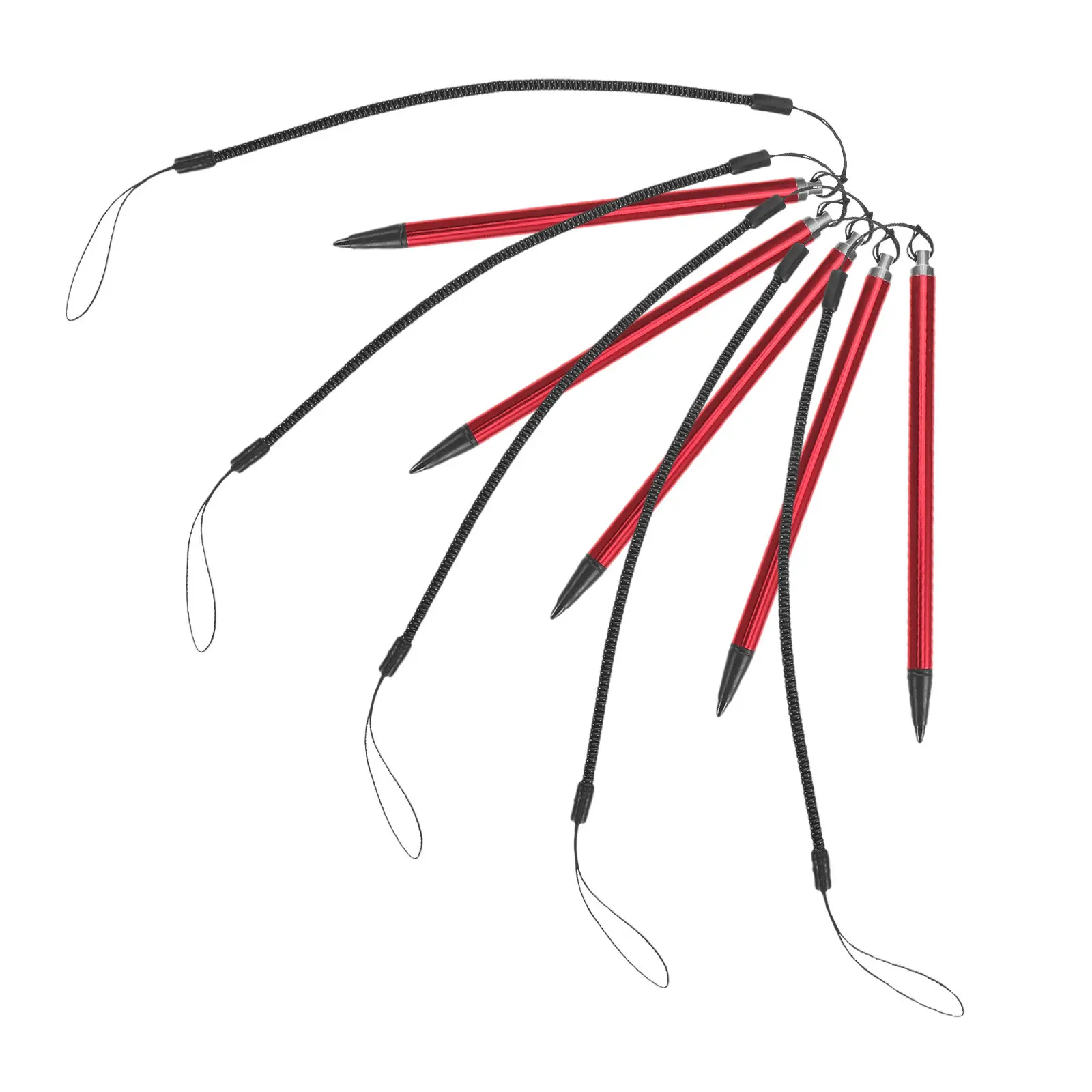 5Pcs Red Resistive Stylus Pen Fine Tip High Precision Spring Coil Design Comfortable Grip Touchscreen Stylus Pen for Tablet