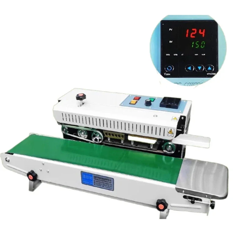 Horizontal Continuous Band Sealer Film Bag Automatic Heat Sealing Maker Plastic Bag Sealing hine 220V FR-900