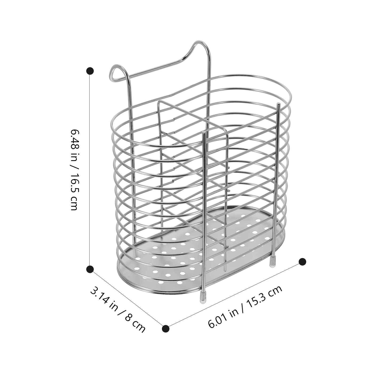 

1pc Stainless Steel Draining Storage Mountable Kitchen Utensil Holder Non-Slip Space-Saving Dish Drying Organizer For