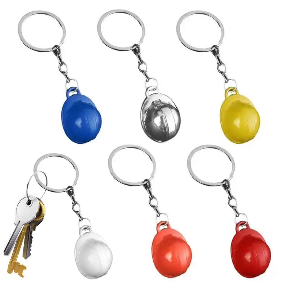 Creative Hard Hat Keychain Mini Construction Hat Keyrings Miniature Construction Helmets Small Safety Hats Charms Accessories