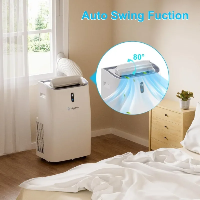 Condizionatori d'aria portatili per ambienti Cool, Heat, deumidificatore e ventola unità AC portatile, Display a LED per ambienti e telecomando/Timer/altalena automatica