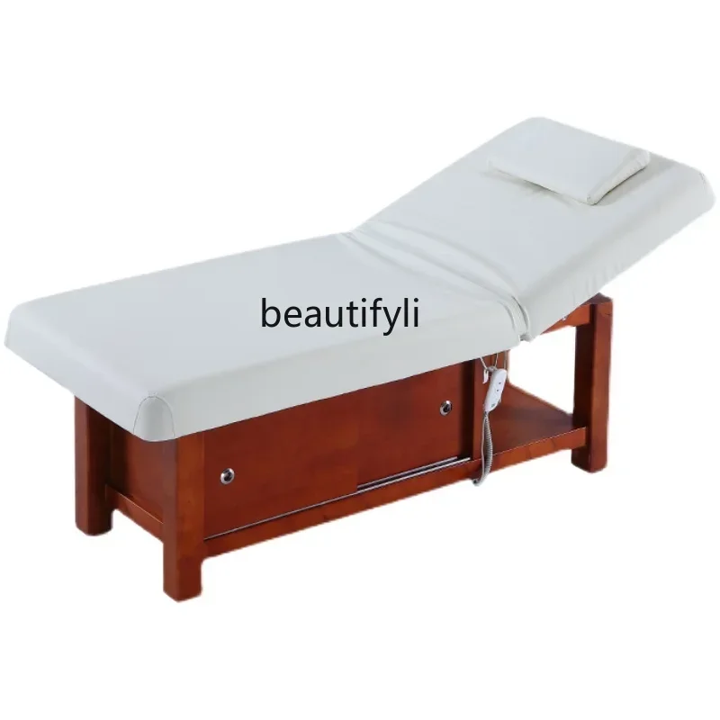 LX8Electric Beauty Bed Beauty Salon Solid Wood Massage Bed Health Care Massage Couch Latex Physiotherapy BedSSS