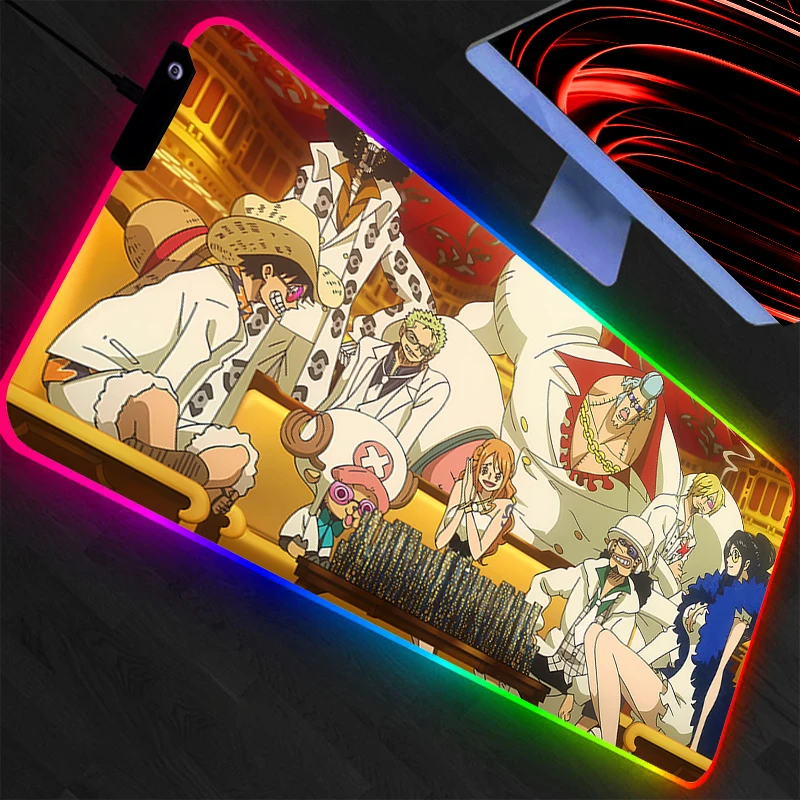 LED Mouse Pad One Piece Gamer Large XXL Tablet Varmilo Keyboard Carpet Backlight Gaming Accessories RGB Mousepad Durable