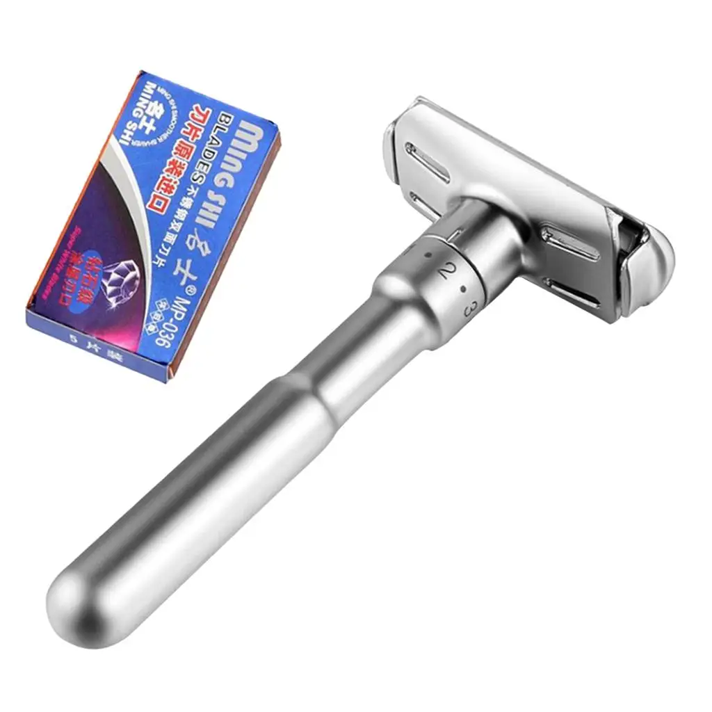 Classic Shaving Double Edge Razor Advanced Zinc Alloy Adjustable Shaver Safe Razor Tool for Men’s Beard Trim