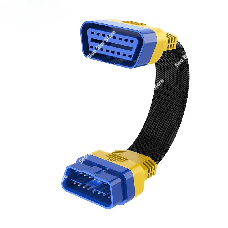 OBD2 extension cable X431 detection plug 16-pin core fully energized gooseneck flat wire adapter cable