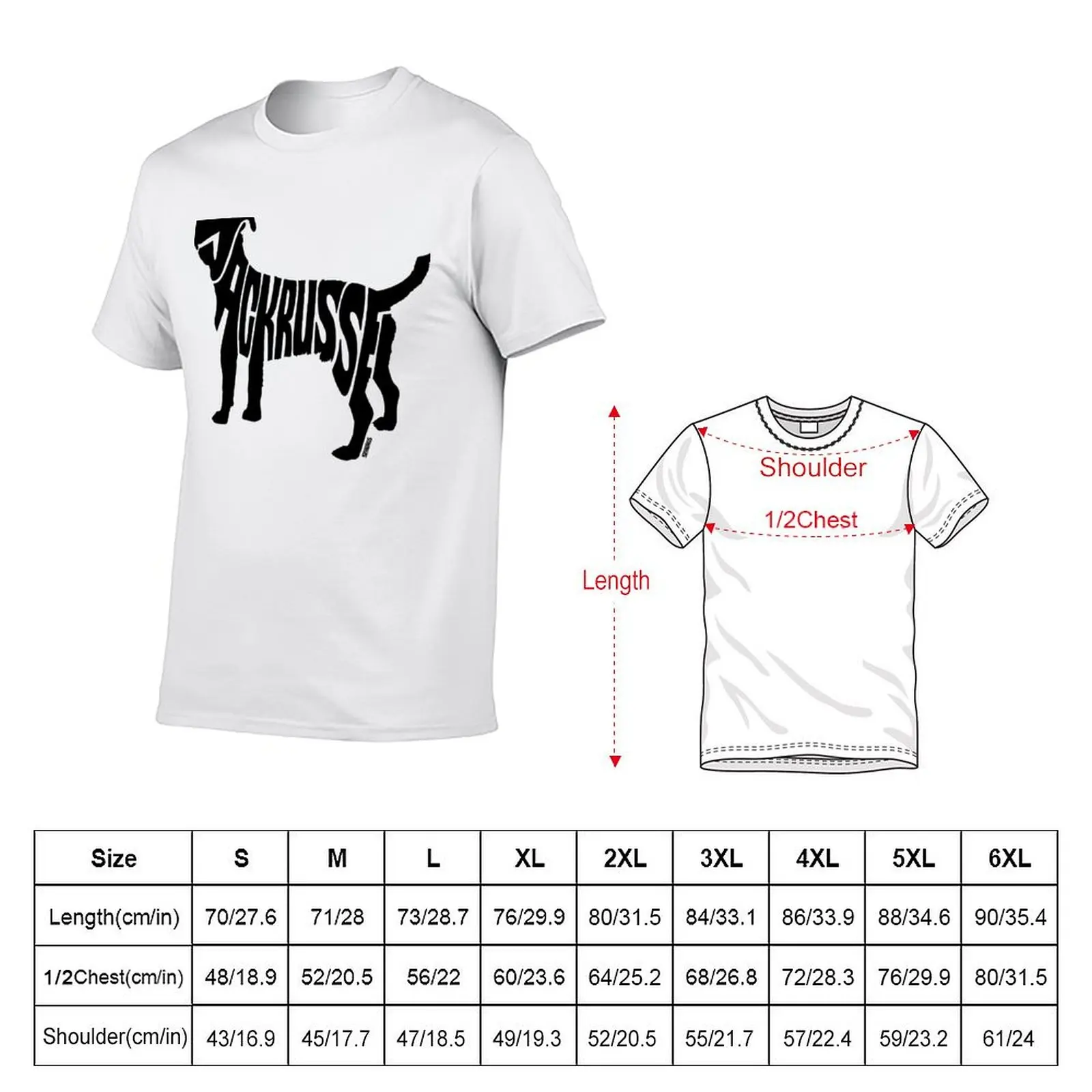 Jack Russel Black T-Shirt Relaxed Casual Short Sleeve Tee