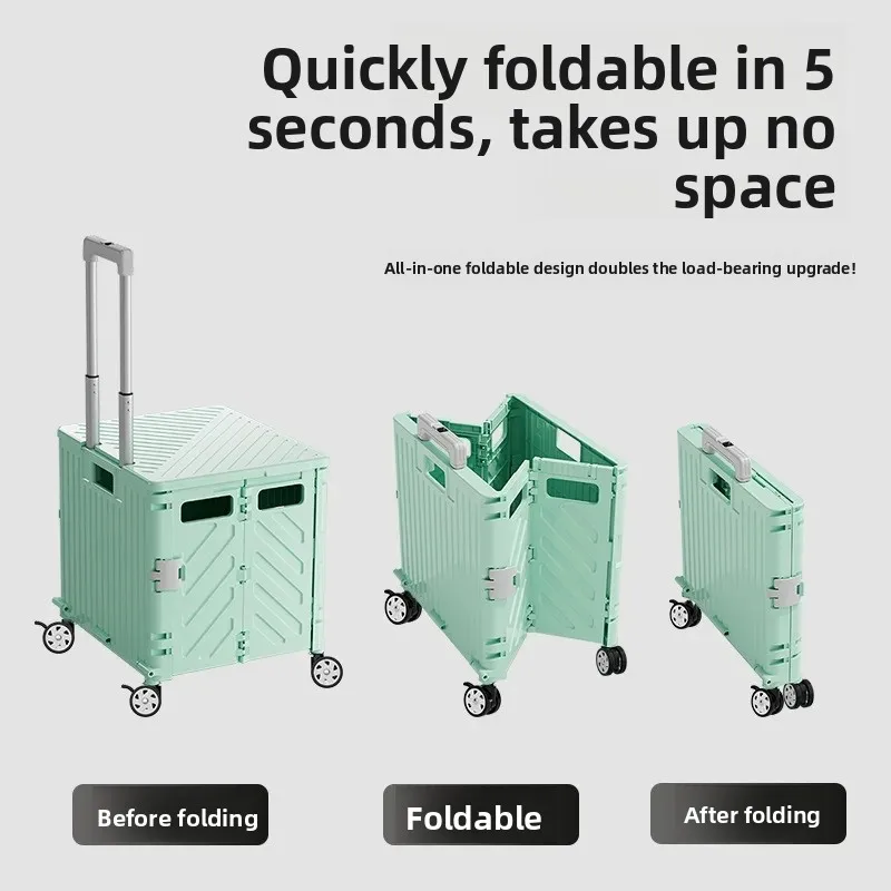 

Portable Folding Hand-Pulled Cart Home Shopping Cart Vegetable Buying Car Multi-Functional Small Trailer Goods Pulling Cart