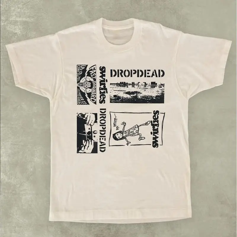 Camiseta branca Swirlies Band Dropdead NI1610