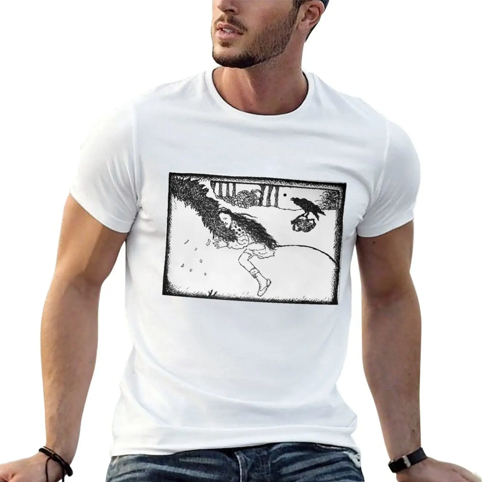Camiseta con gráfico de In the Eastern Glade para hombre, camisetas con gráfico vintage para hombre, camiseta de algodón 100%