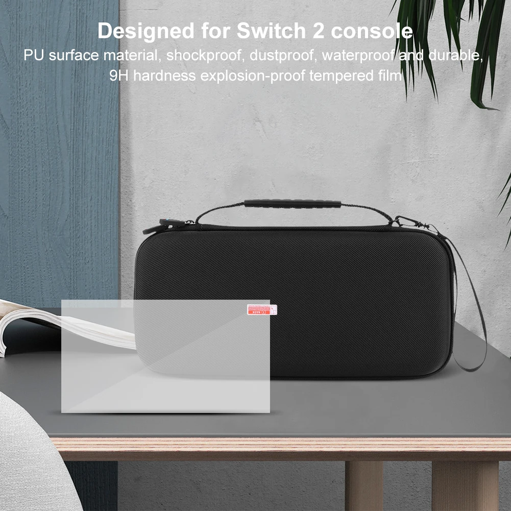

EVA Carrying Case & Screen Protector for Switch 2 Portable Storage Bag with 10 Game Cards Holder Carrying Bag Games Accessories