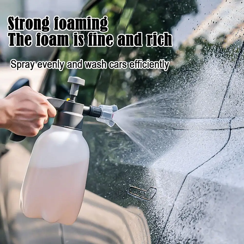 2L Wide Angle Foam Spray Bottle Hand Pump Car Wash Sprayer  Air Pressure Vehicle Cleaning  Tools Garden Watering Spray Cannon