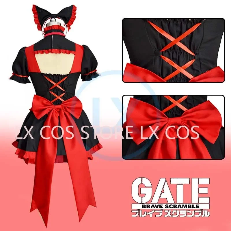 Anime GATE Rory Mercury Fancy Dress Short Sleeve Tops Skirt Uniform Outfit Cosplay Costumes Halloween Gifts