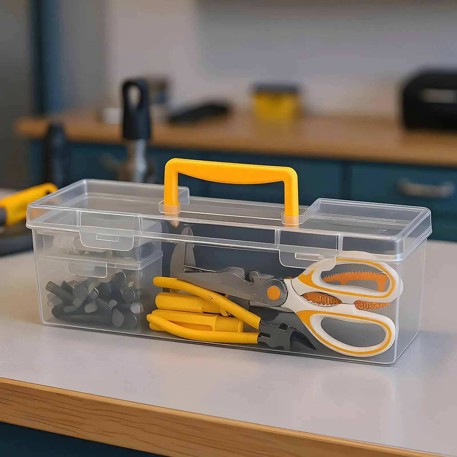 กล่องเครื่องมือขนาดเล็กOrganizer Fastener Organizer Clearแบ่งสําหรับทํางานสลักเกลียวElectronics Terminal Marker Ratchet Mechanic