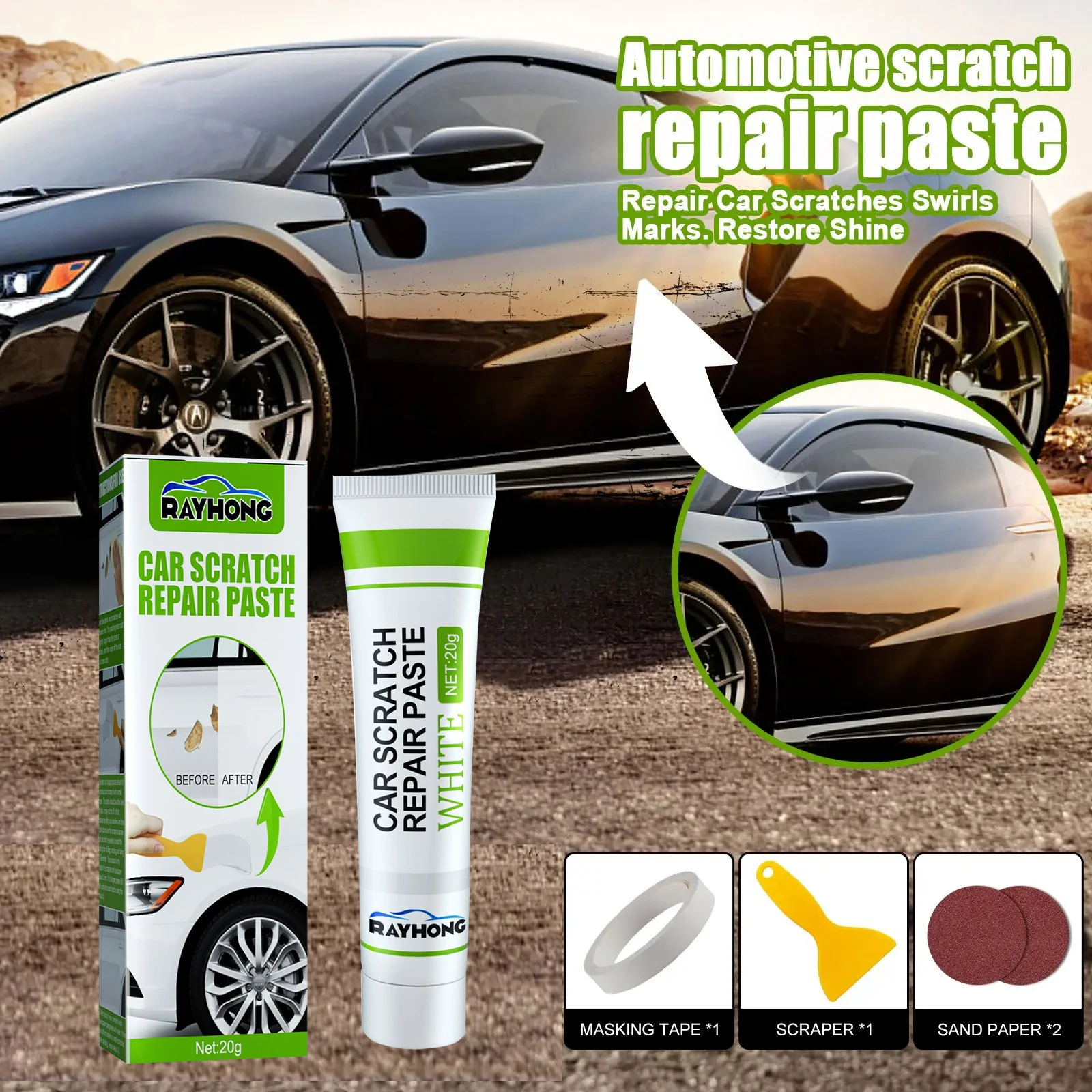 Car Quick Drying Small Soil Repair Set Cleaning Decontamination Polishing Car Scratches Fill Defects Repair Agent