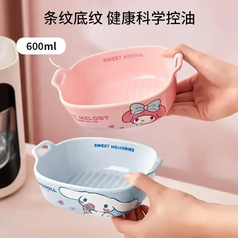 

Cinnamoroll Anime Kawaii Bowl Plate Cute Cartoon Sanrio Ins My Melody Ceramic Baking Oven Salad Baking Lovely Gifts for Girls