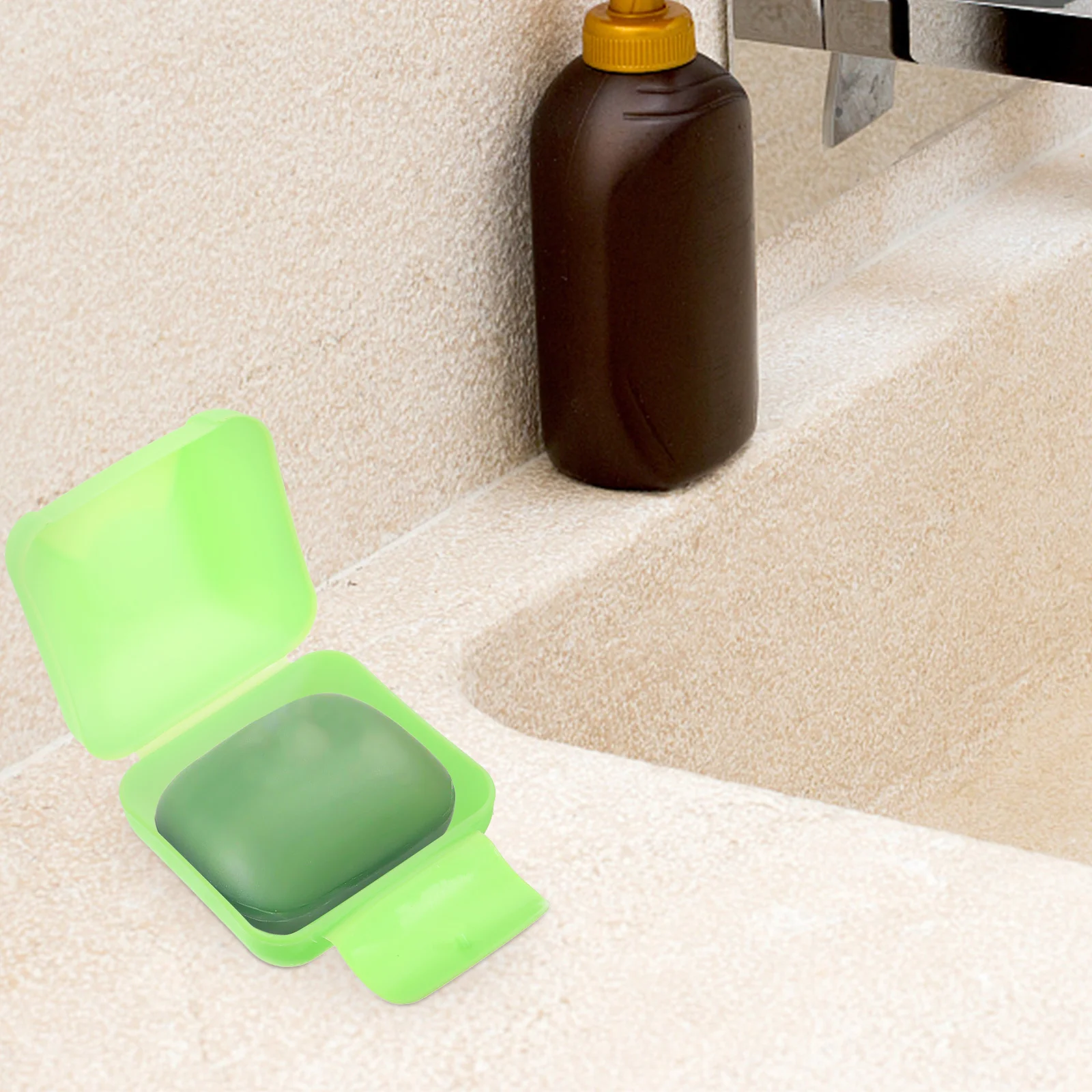 

2Pcs Sealing Soap Box Compact Solid Color Leakproof Plastic Portable Soap Case Holder for Travel Outdoor