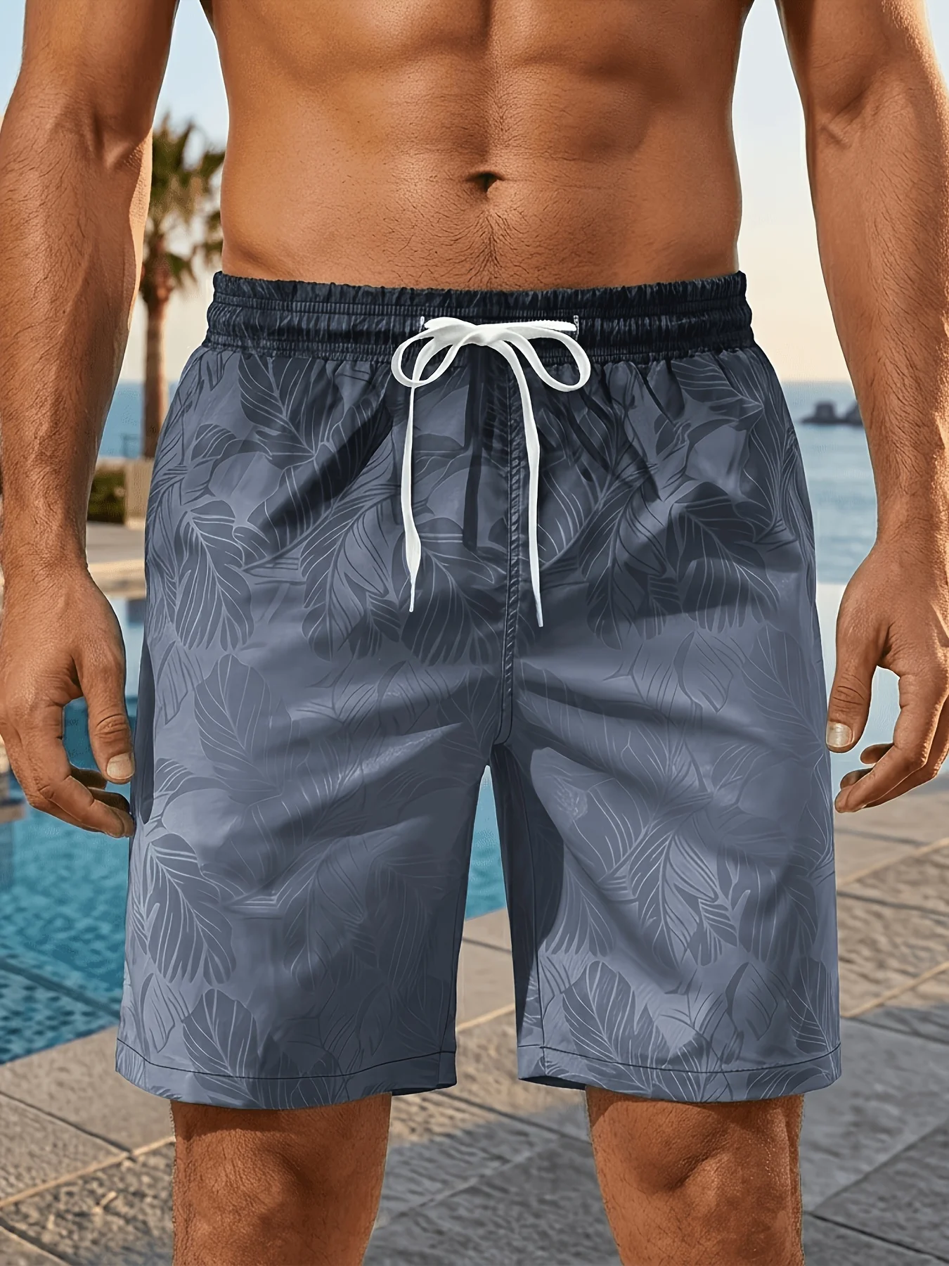 Bermuda-Badehose, schnell trocknende Badehose, bedruckte Urlaubs-Surfhose mit Farbverlauf, ultraleichte, atmungsaktive Kleidung für Erwachsene – Detail 3