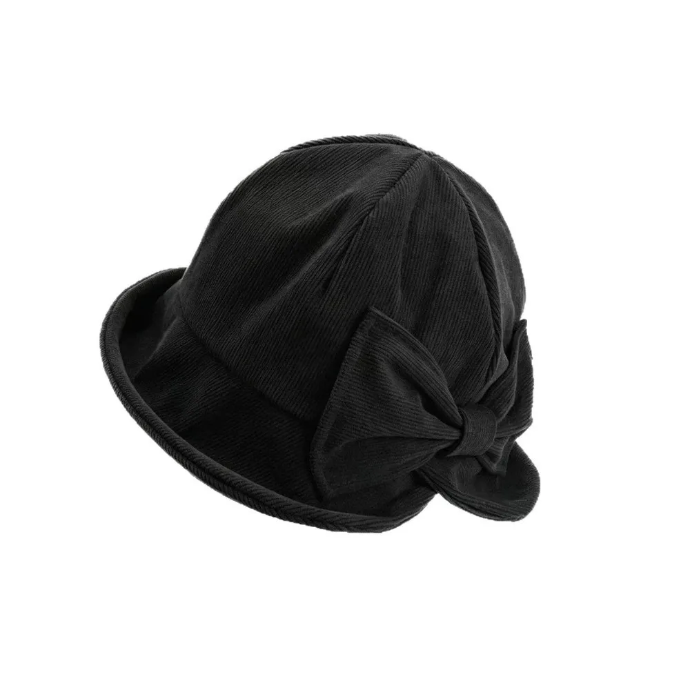 Slit Front Women's Bucket Hat Warm Construction Cold Resistant Vintage Bucket Hat Comfortable Fit Bow Bucket Hat