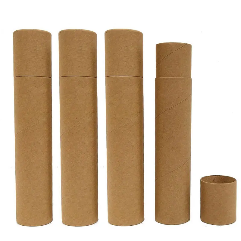 

50Pcs Kraft Paper Jar Tube Box Cylindrical Hard Cardboard Boxes Tube Package 3.5x20.7cm