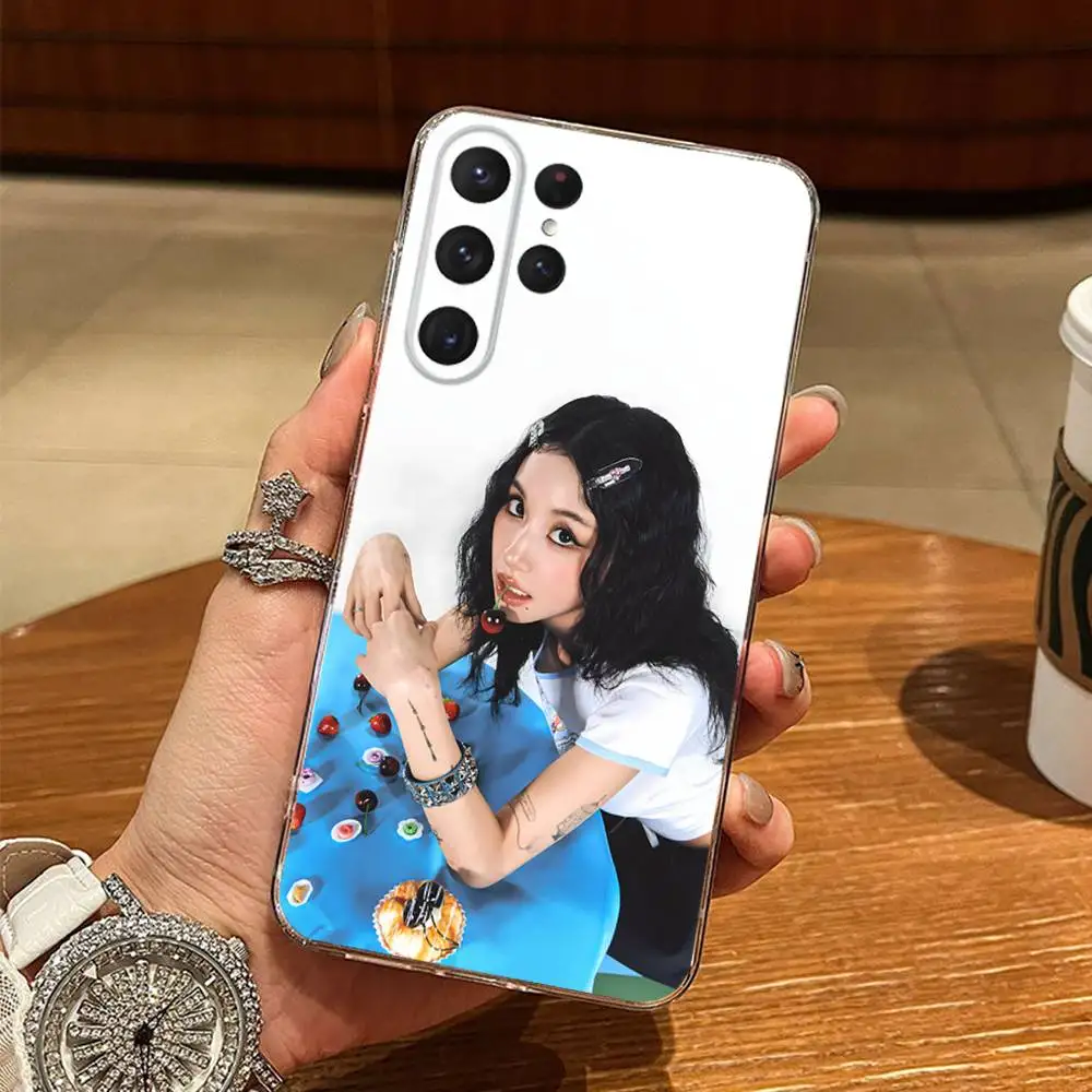 C-CHAEYOUNG T-Twice-s Funda de teléfono para Samsung S24,30,21,22,23,20 FE,lite,PIus,Ultra,5G,Nota,9,10 Funda transparente