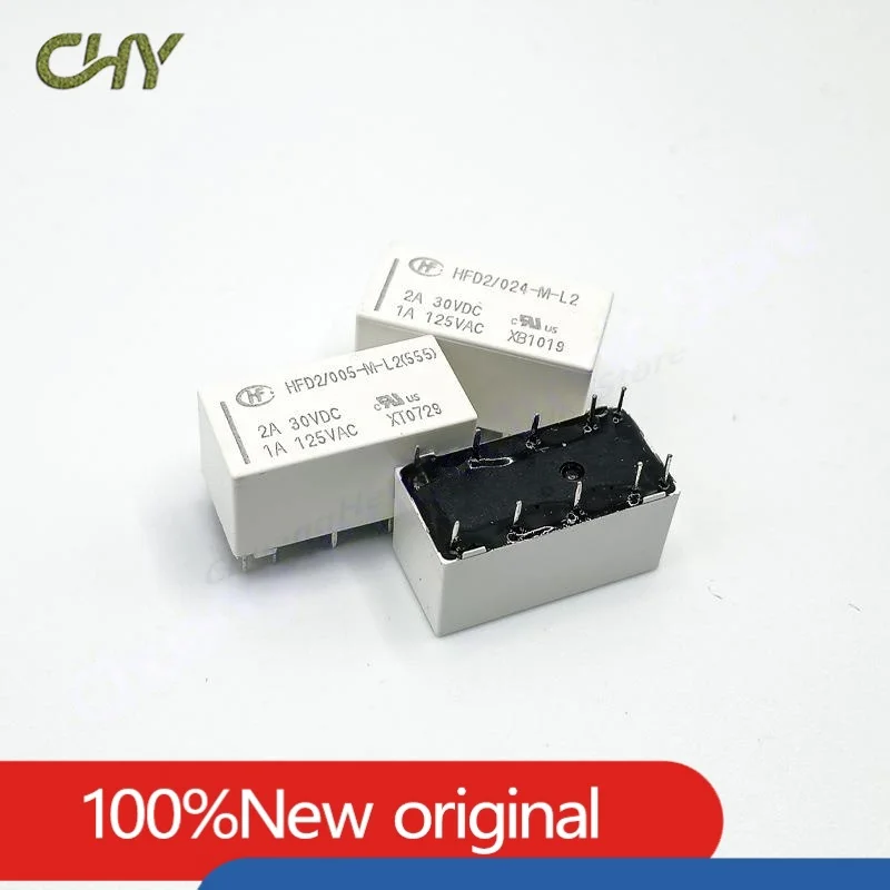 New Original HFD2-003/005/012/024-M-L2 Magnetic Latching Relay Monostable Relay 10Pin DIP DC3V 1A DPDT Miniature Signal Relay