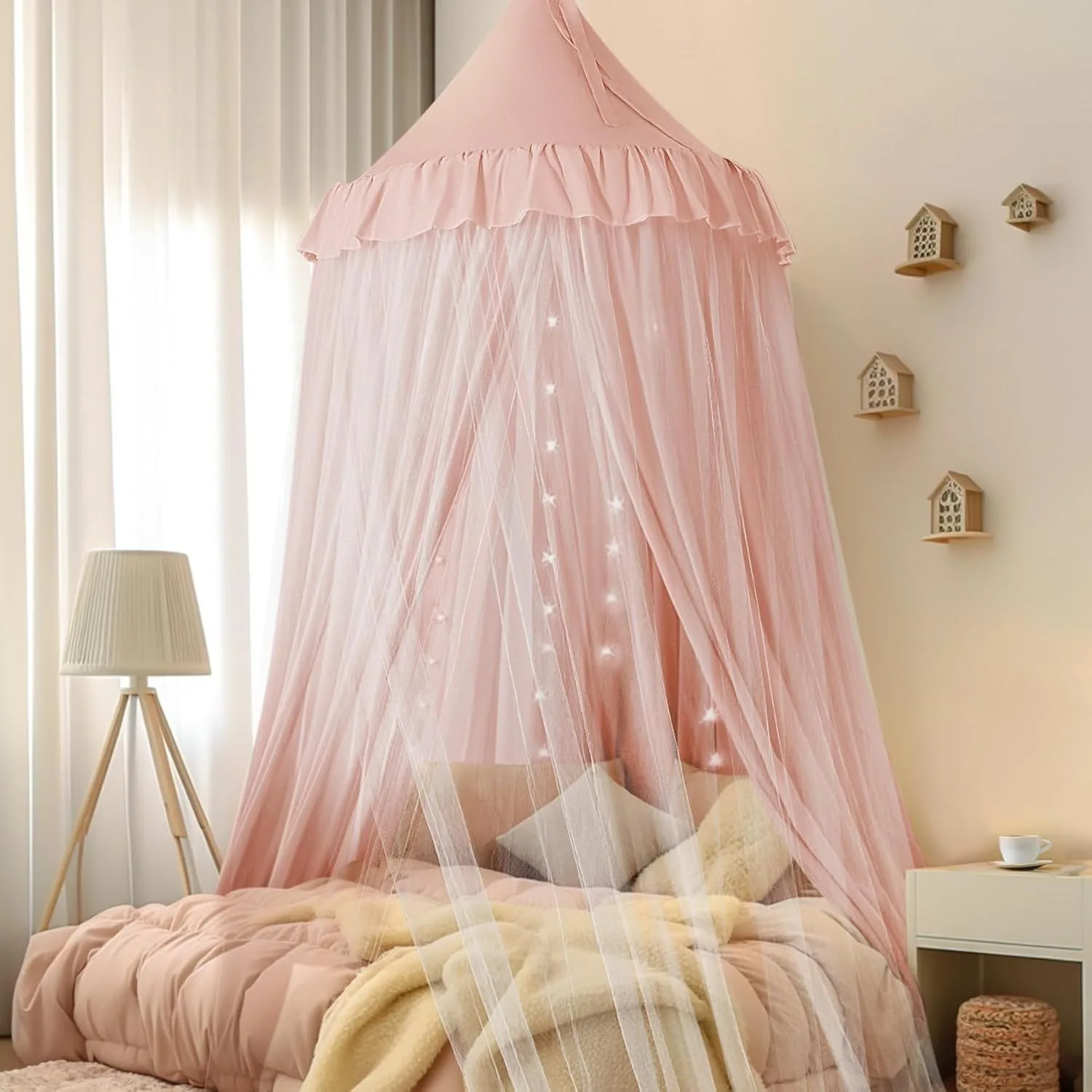 Double-layer Burqa Net Ceiling Integrated Bed Mantle Princess Blackout Dome Bed Curtain Mosquito Net Anti-drop Mosquito Net