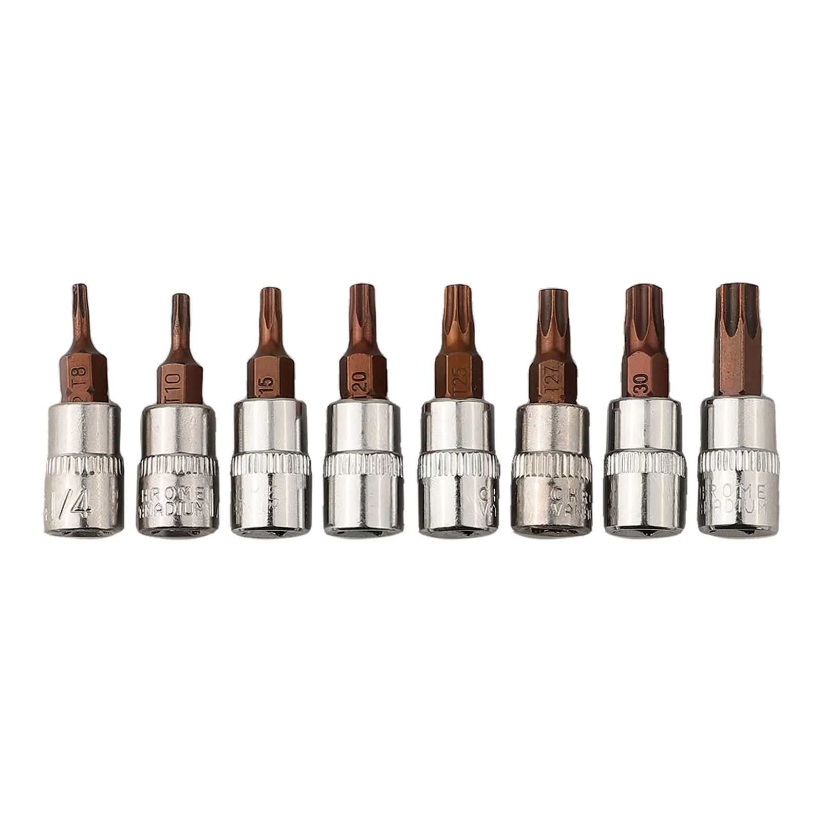 1 4 Inch Drive 8pcs Bit Set Metal Construction Anti-rust For Factory Use 1 4 Inch Driver Star Bits 1 4 Inch Drive
