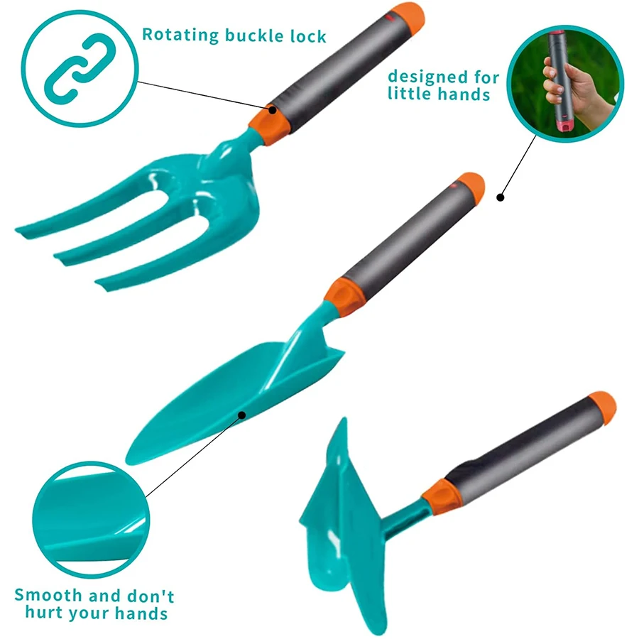 

Gardening Tool Set, 9-Piece Hand-Push Cart Flower Planting Toy, Beach Garden Outdoor Toy - Good Birthday Holiday Gifts for Kid