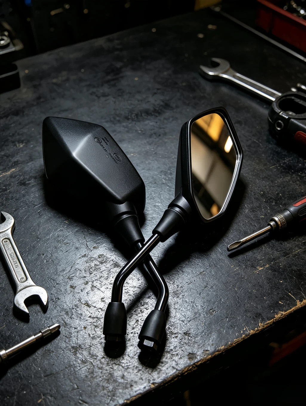 Universal Motorcycle Side Mirrors 8/10MM Thread Big Vision Rear View Mirror Carbon Fiber Matte Black For Scooter E-bike Motorbik