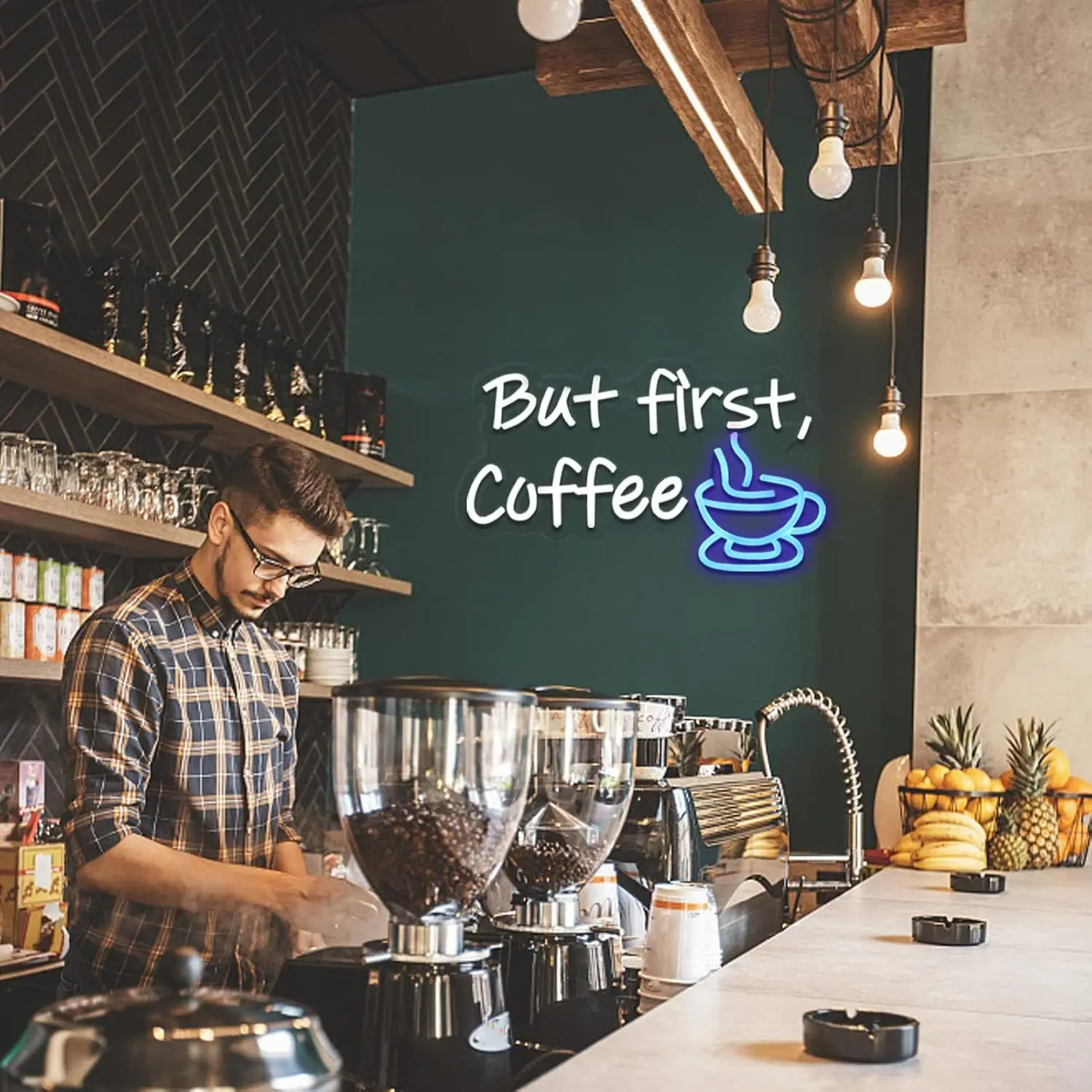 Mas o primeiro café neon luzes LED para Coffee Shop, Coffee Bar decoração, Wall Art, sala de jantar