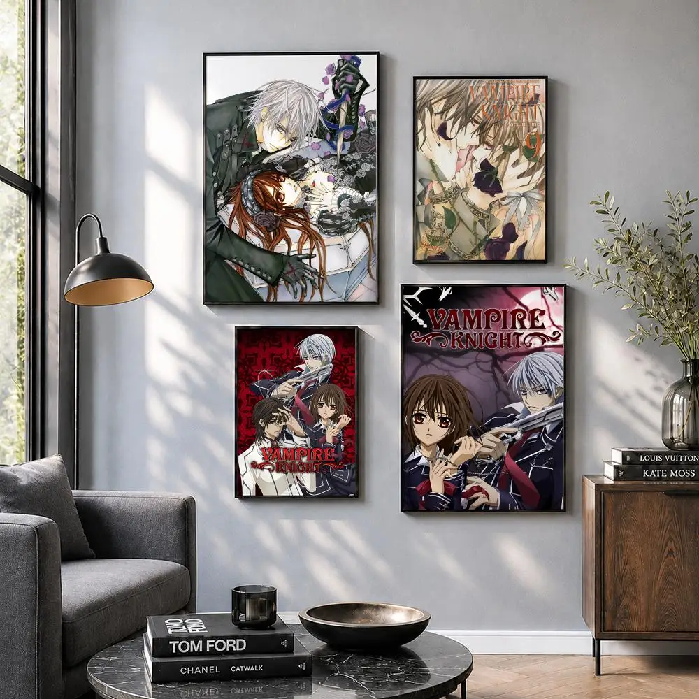 V-Vampire Knight Classic Vintage Poster  Big Self-adhesive Art Waterproof Sticker Coffee House Dorm Room Wall Decor