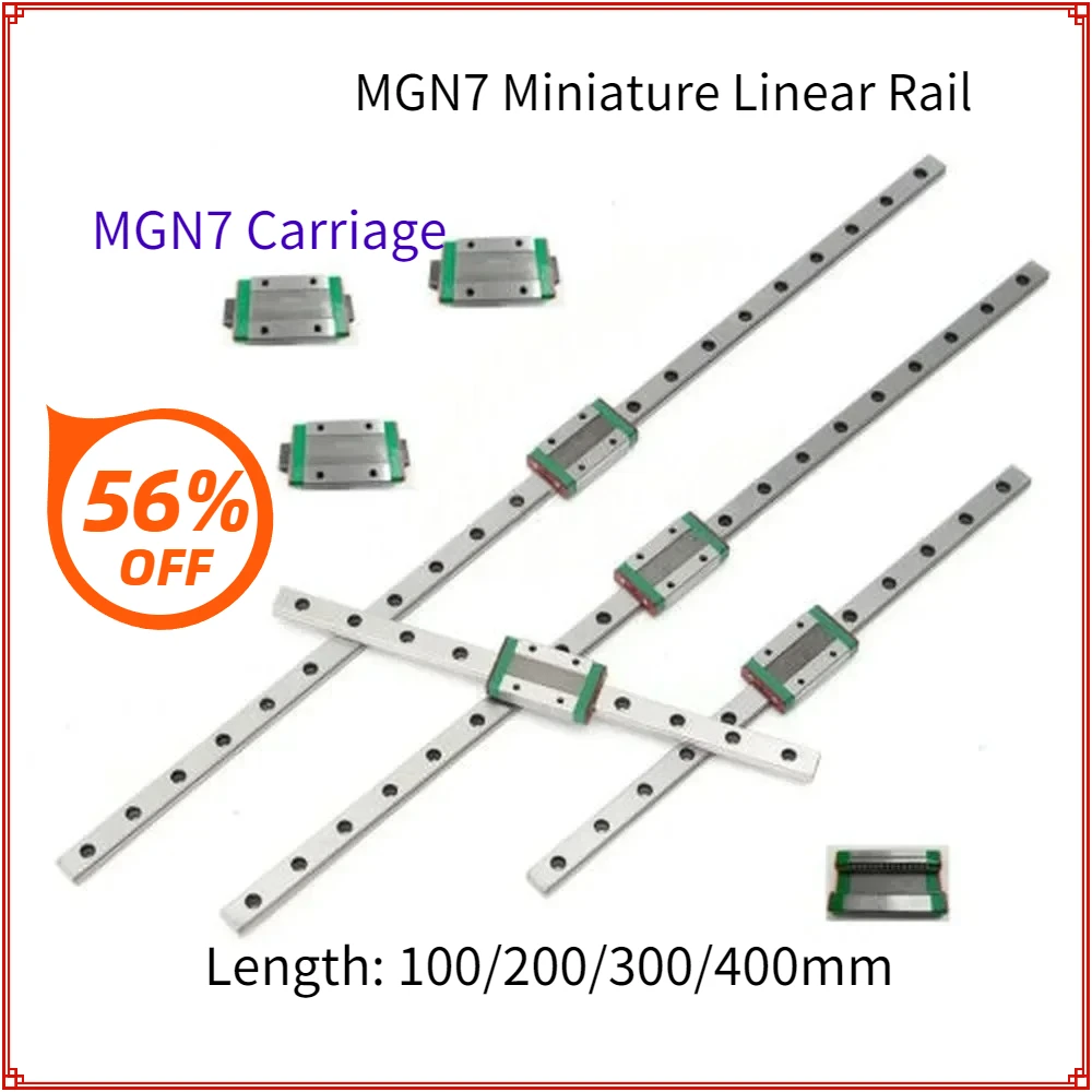 7mm MGN7 Miniature Linear Rail Slide Guide Block Carriage Guideway MGN7C CNC Part DIY Kit 100/200/300/500mm Customizable Length