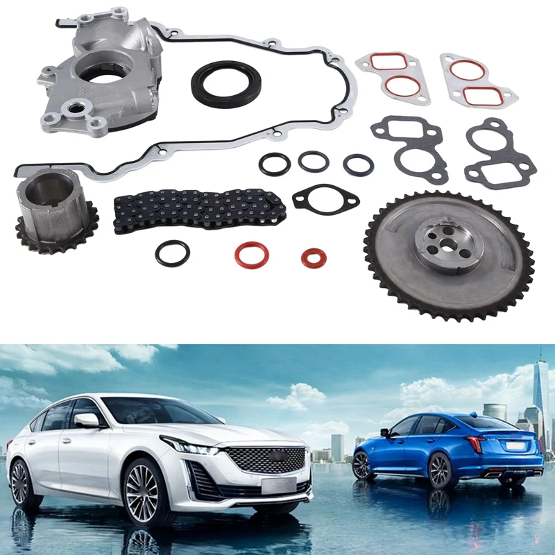 High Volume Oil Pump Change Gaskets Timing Chain Kit For GM LS 5.3L 6.0L 12576407, 12556582, 12678151, TS33210, TCS45993