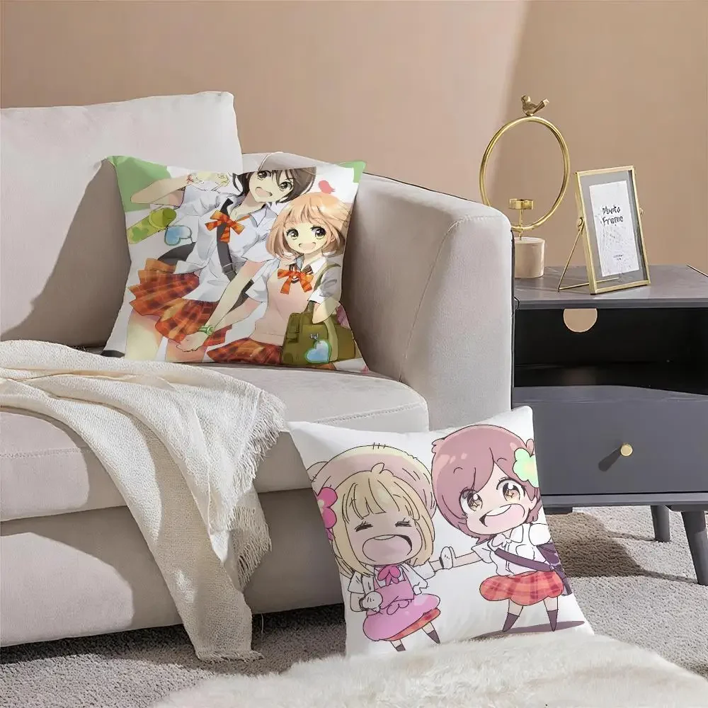 Sweet Romantic Kawaii Kase-San Morning Glories Cushion Cover Sofa Home Living Room Car Decor Washable Square Pillowcase