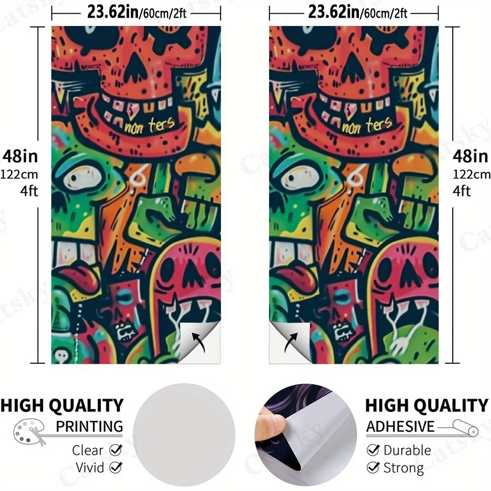 Graffiti Monster Crowd   Sandbag Board Sticker.This sandbag board sticker is made from high-quality materials, offering excellen