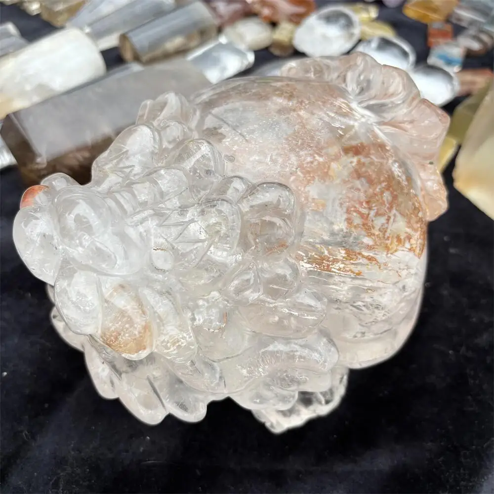 4.5kg Natural Garden Quartz Clear Quartz Pixiu Carving Handmade Animal Powerful Statue For Home Decoration Lucky Gift 1PCS