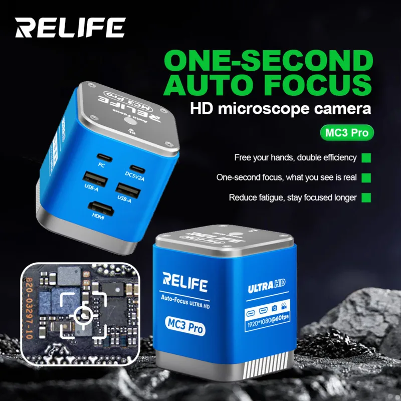 RELIFE MC3 Pro 4K UHD Bulit-in SONY Imx678 1/1.8sensor HDMI And USB Output Digital Industrial Microscope Camera With C Mount