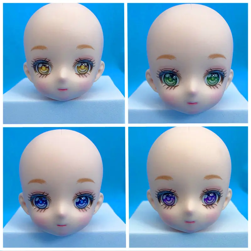 Makeup Head with 14mm Eyes for 1/6 Bjd Accessories 28cm Anime Doll\'s Head Girls Dress Up Toys