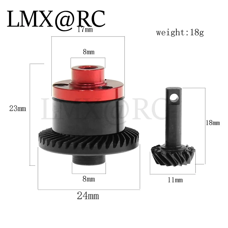 LMX RC Steel Helical Spiral Differential Gear Diff Gear 39T 15T for 1/16 TRAXXAS Mini E-Revo Summit Slash RC Car Upgrade Parts