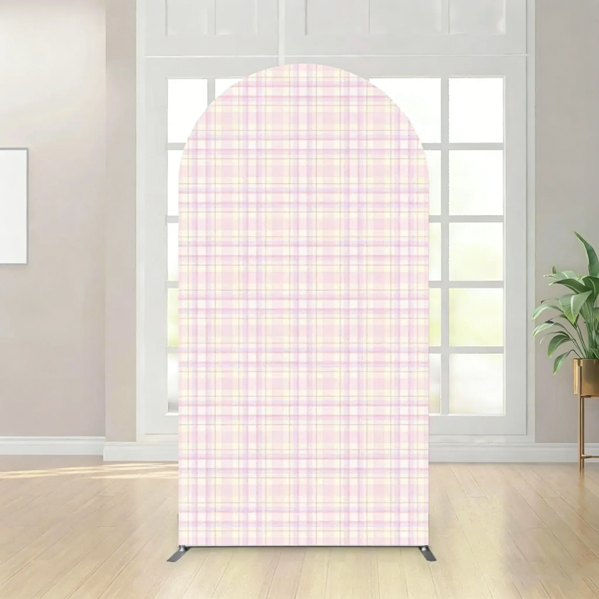 LS مخصص 2-الجانب الوردي شبكة القوس الأزهار نمط فتاة حفلة عيد ميلاد الطفل دش غطاء كيارا قوس خلفية ديكور خلفية #4