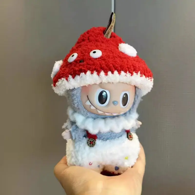 

Only Clothes Suitable For 15/17cm Doll Clothes Kawaii Small Mushroom Vinyl Plush Decorative Accessories Clothing Replacement