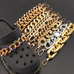 2 Pcs Shoe Charms Chain DIY Metal Style Shiny Shoes Decorations Sandals Pins Accessories for Girls Birthday Party Christmas