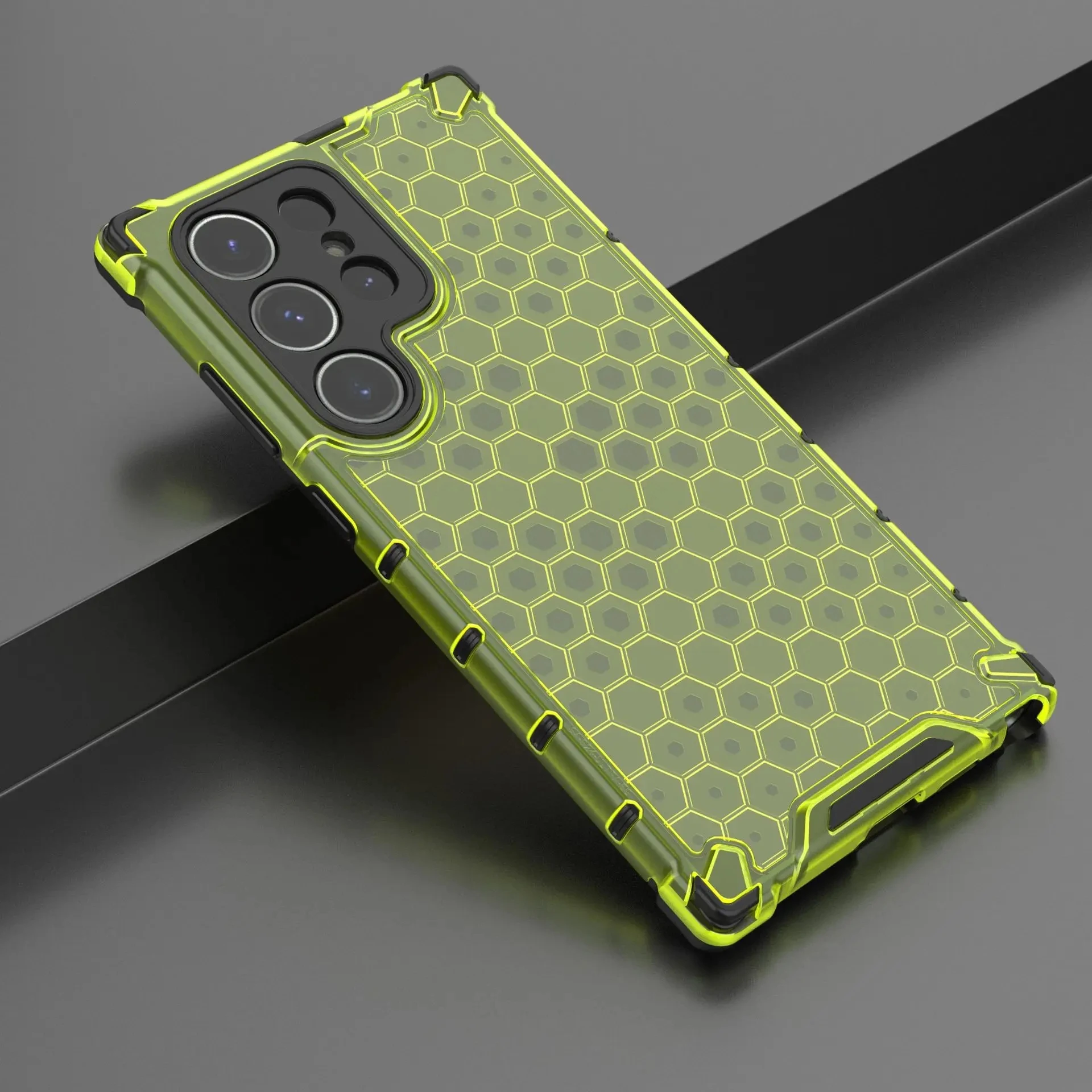 

Honeycomb Shockproof Translucent TPU PC case For Samsung Galaxy S24 Case Armor Capa S23 Plus Ultra S22 S21 S23 FE S20 Cover