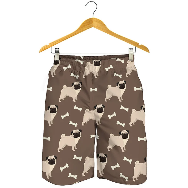 Cute Pets Pug Dog 3d Print Beach Shorts Kids Summer Street Oversized Short Pants Men Surf Board Shorts Cool Swimming Trunks
